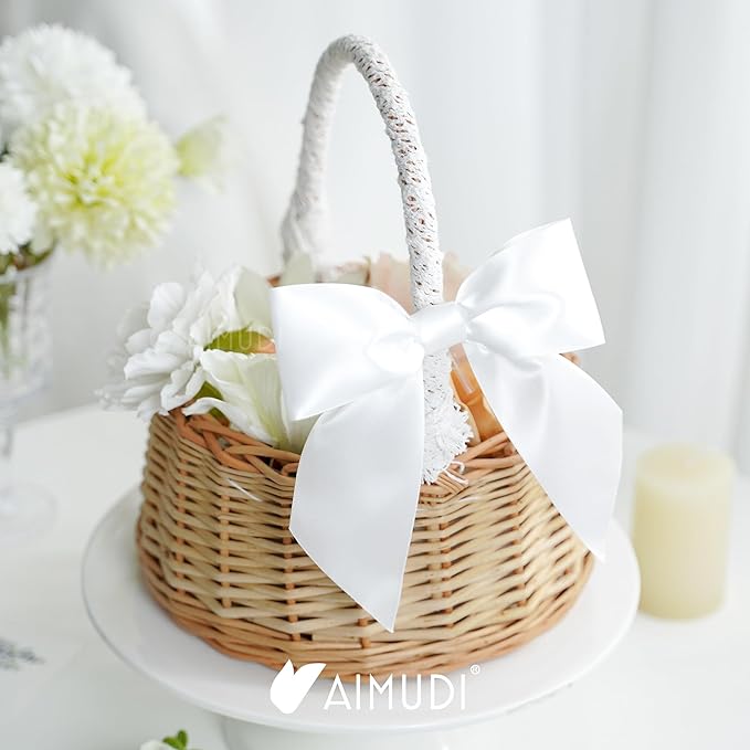 AIMUDI White Satin Bows 5.5" Bows - Image 5
