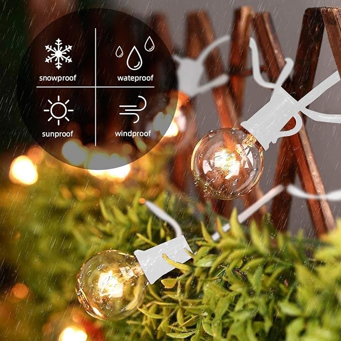 25Ft Outdoor Globe String Lights, G40 Edison String Lights - Image 4