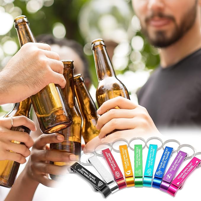UBJVA Custom Bottle Opener Bulk Personalized Aluminum Bottle Opener Keychains - Image 6