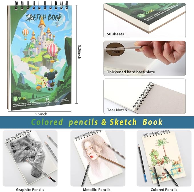 Vnzil 72 Pack Drawing Set Sketching Kit, Art Supplies - Image 5