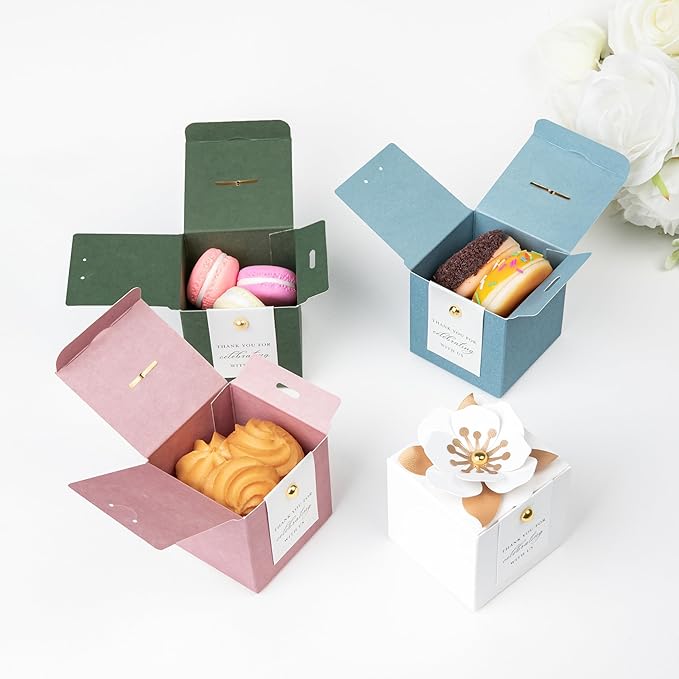 FEIYI 20 PCS Candy Boxes, 3 In 1 White Favor Boxes - Image 5