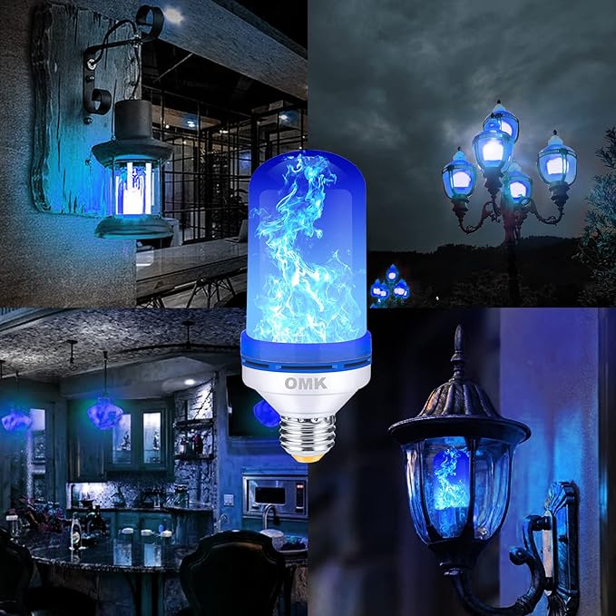 OMK - Blue Flame Christmas Decor LED Flame Effect Light Bulbs - Upgraded 4 - Image 5