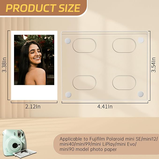 6Pack Magnetic Refrigerator Picture Frames fit 2PCS Mini 2x3 Pictures Collage - Image 2