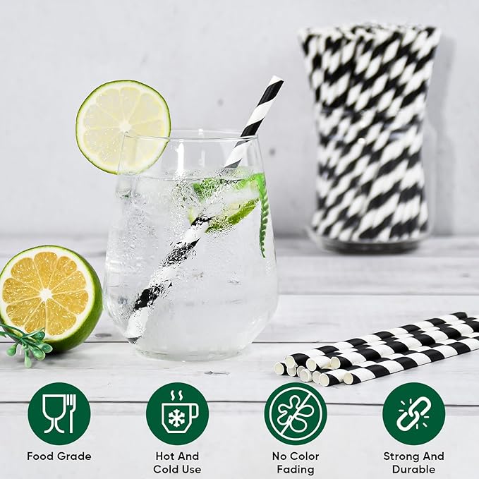 Chunspak 5.75 inch Eco-friendly Disposable Short Paper Drinking Straws Bulk - Image 3
