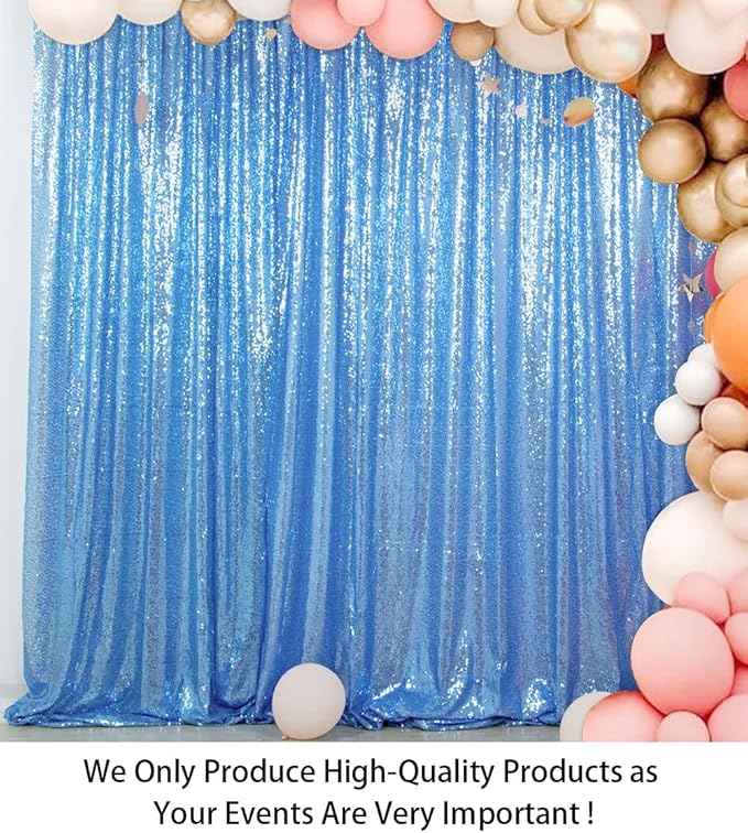 ShinyBeauty Baby Blue Sequin Backdrop 10FTx10FT - Image 2
