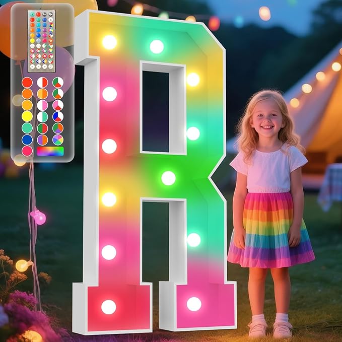 Ledido 4FT Marquee Light Up Letters, 34 Colors Changing Marquee Letter 4 Feet by Ledido
