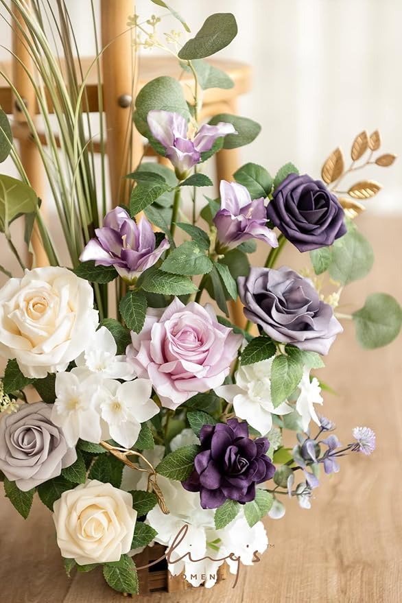 Ling's Moment 17.5" Tall Standing Artificial Flowers Arrangements 4 pcs Wedding - Image 2