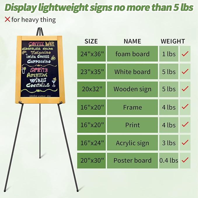 PUJIANG 6 Pack Easel for Display, Foldable Easel Stand, Metal Easels for - Image 3