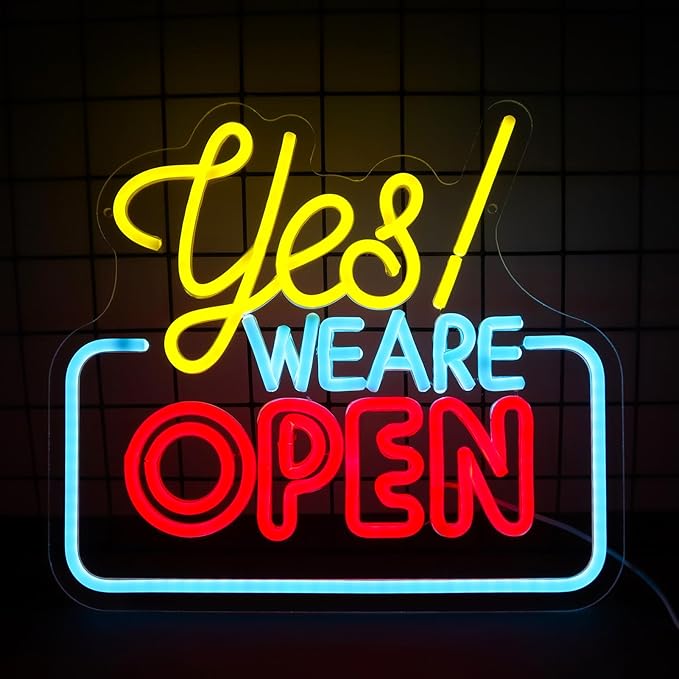 Open Neon Signs Yes We Are Open Neon Light, USB Powered, Hanging Wall Art Decor - Image 6
