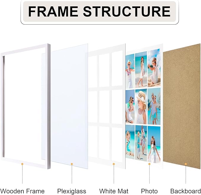 Vittanly 14x20 Collage Picture Frame, Displays 9Pcs 4x6 Pictures - Image 3