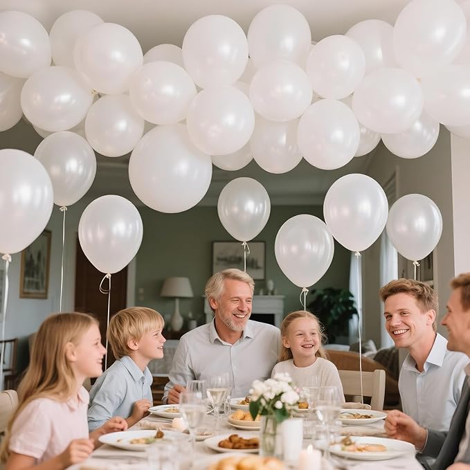 KAWKALSH Pearl White Balloon 12 Inch - Image 4