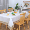 Beige lace Premium Rectangle Farmhouse Tablecloth Waterproof OilProof by BrekSdat