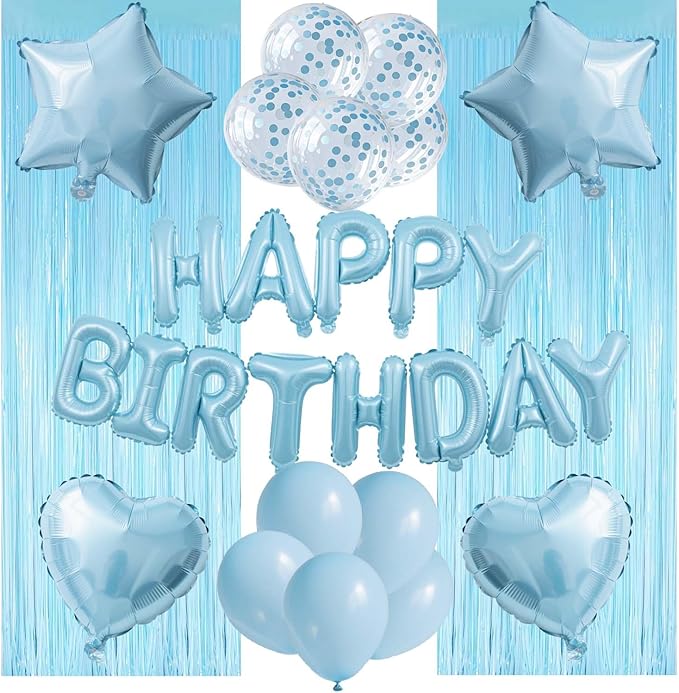 29 Pcs Light Blue Birthday Party Decorations by WEIKA