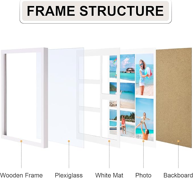 Vittanly 11x14 Collage Picture Frame, Displays 5Pcs 4x6 Pictures - Image 8