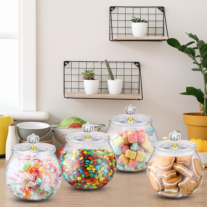 Nuogo 4 Pcs Plastic Candy and Cookie Jars - Image 3