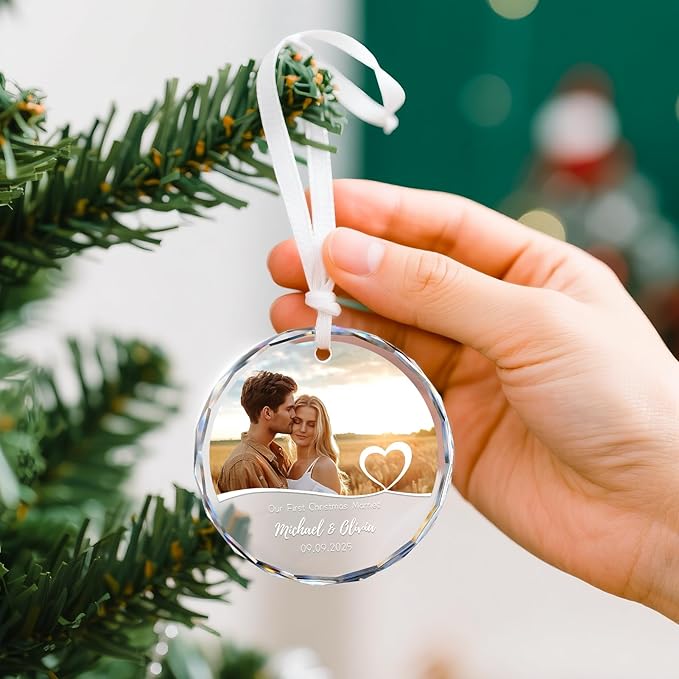 Personalized First Christmas Engaged Ornaments, Engagement Gifts - Image 3