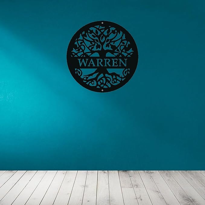 Personalized Tree of Life Metal Sign, Custom Last Name Signs Family Monogram - Image 7