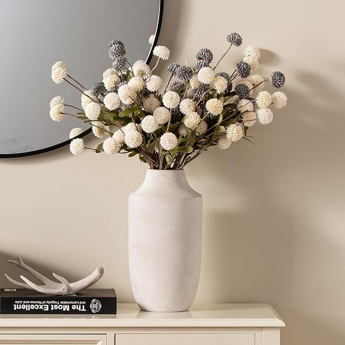 Mitt&Ditt Ceramic Flower Vase, 12.5 inch Tall Off-White Vase, Large Decorative - Image 3