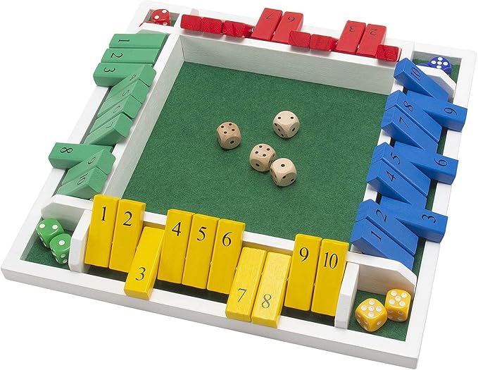 AMEROUS Shut The Box Dice Game-12 inches-Colorful Design-1-4 Players-12 - Image 2