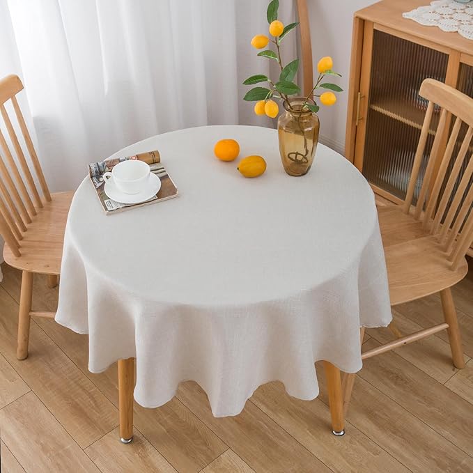 NLMUVW Linen Tablecloth for Round Table 48 Inch Linen Textured Table Cloth - Image 7