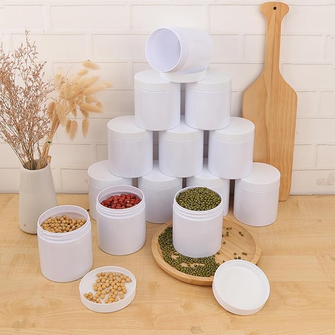26 Packs 16 OZ White Plastic Jars - Image 4