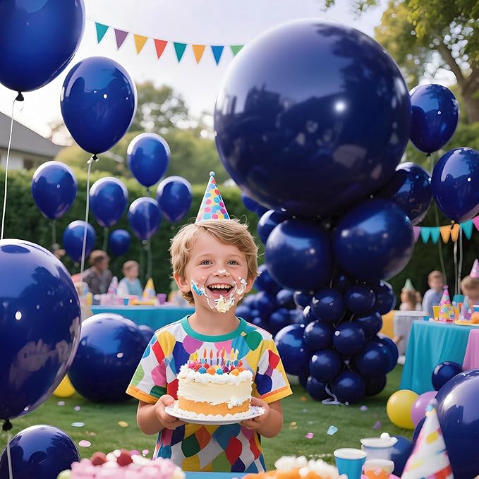 KAWKALSH Dark Blue Balloons 9pcs 36 Inch Extra Large Big Jumbo Giant Matte Navy - Image 7