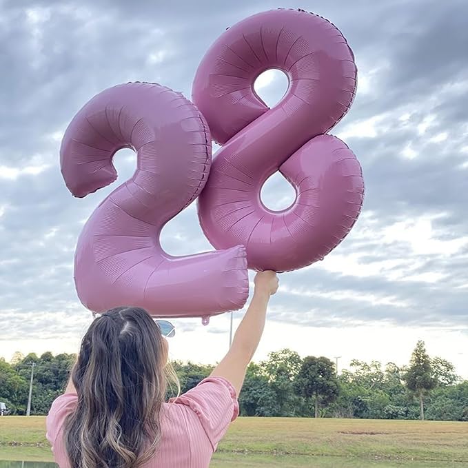 Light Pink Number 8 Balloon 40 Inch Big Self Inflating Foil Number Balloons 0-9 - Image 7