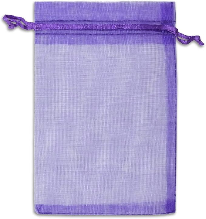 TheDisplayGuys 100-Pack 3x4 Purple Sheer Organza Gift Bags - Image 5