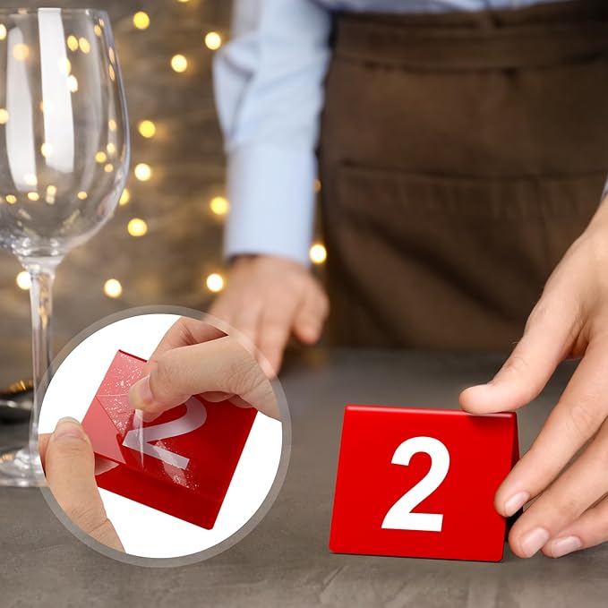 Tuanse Table Numbers 1-25 Acrylic Double Side Numbered Table Tents Plastic - Image 6