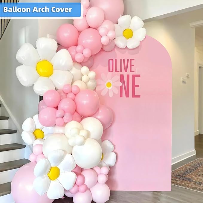 HEMMOTOP Pink Arch Backdrop Cover 7.2 ft, Spandex Arch Covers Stretchy Backdrop - Image 8