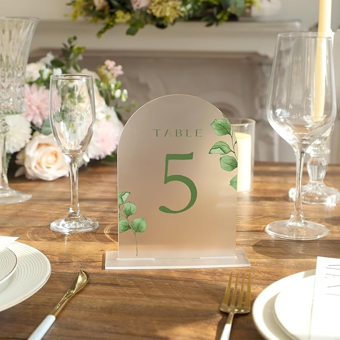 UNIQOOO 20 Pcs Acrylic 5x7 Frosted Arch Table Sign - Image 3