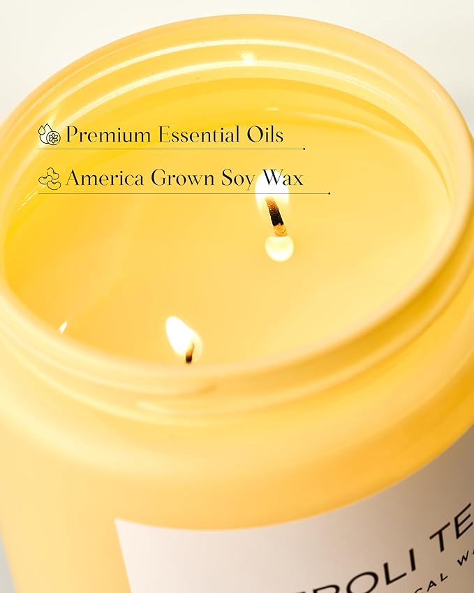M&SENSE Neroli Tea Scented Candle, 19.4oz 110 Hours Long Lasting Burn 2 Wick - Image 4