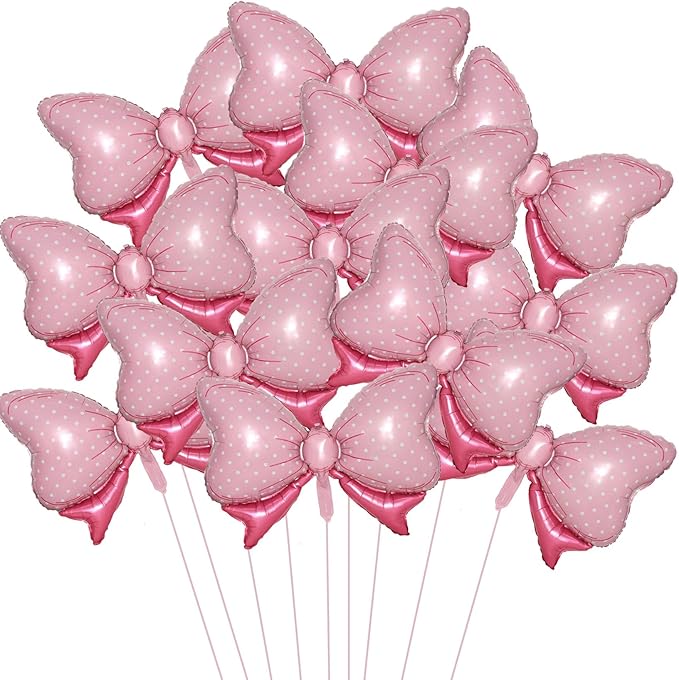 36 Inches Bow Foil Balloon Huge Bowtie Pink Balloon by GLASNES