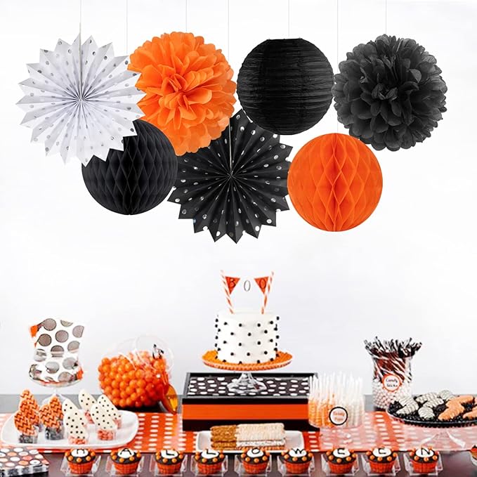 Black Orange White Halloween Party-Decorations - Image 4