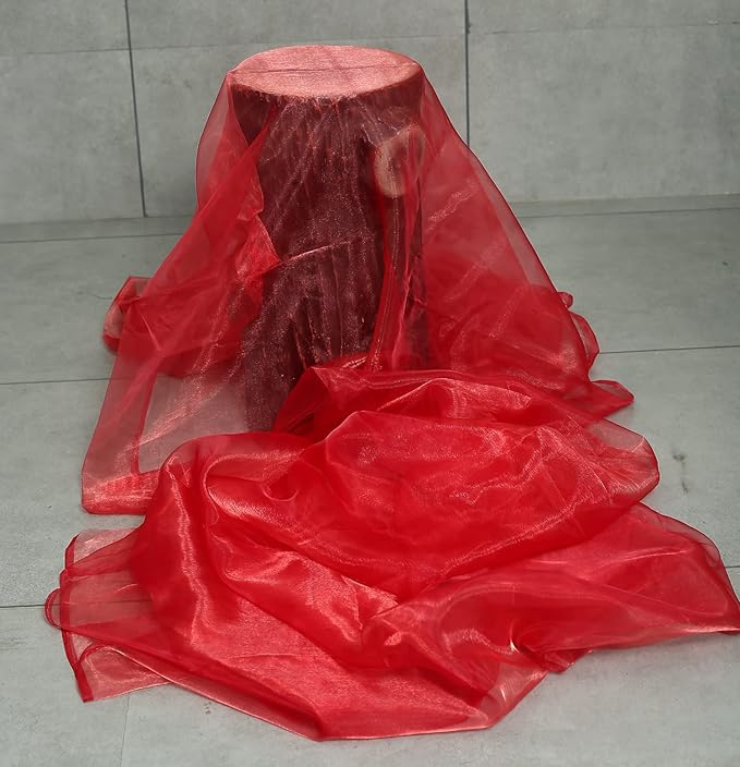 VDS Red Organza Fabric, 60 Yards Continuous, 45” Wide, Wedding Party Decoration - Image 2