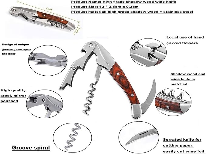 Professional Waiter Corkscrew Wine Key - Image 2