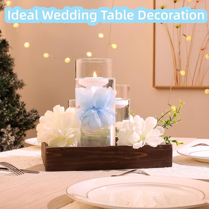 24 Pcs Floating Candles for Centerpieces and Floating Flowers Artificial - Image 2