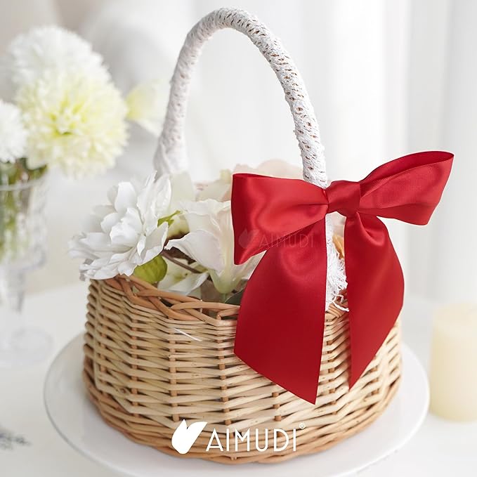 AIMUDI Red Satin Bows 5.5" Bows - Image 5