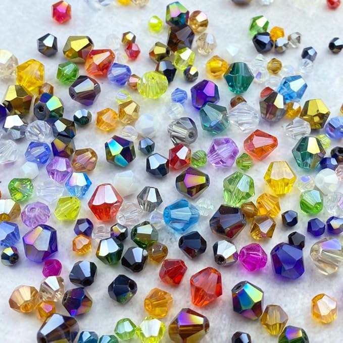 400pcs 4mm Bicone Crystal Glass Beads Loose Spacer Craft Beads - Image 2