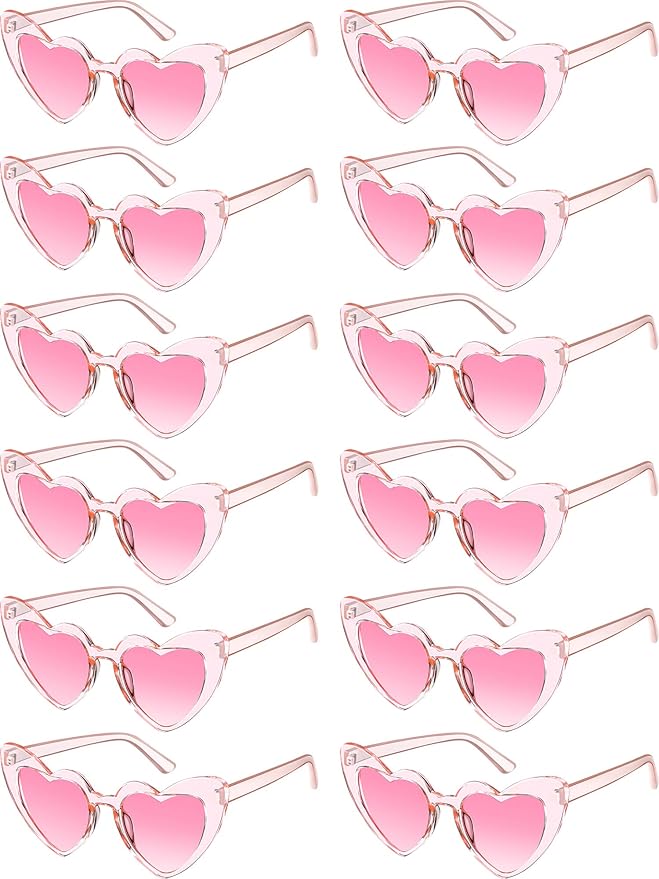 Flutesan 12 Pack Bachelorette Sunglasses Bride Bridesmaid Heart Shaped by Flutesan