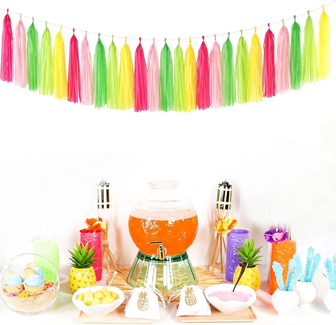 Hawaiian-Themed Pool Party-Decorations Tassel Garland - Image 3