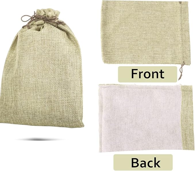 LYSXP 50PCS Burlap Bags with Drawstring，7x9 Inch Cream color Drawstring Gift - Image 3