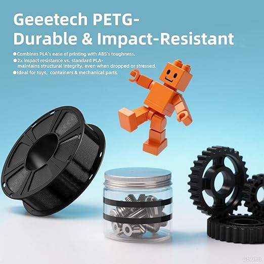 Geeetech PETG Filament 1.75mm, 1 KG Spool 3D Printer Filament, High-Toughness - Image 4