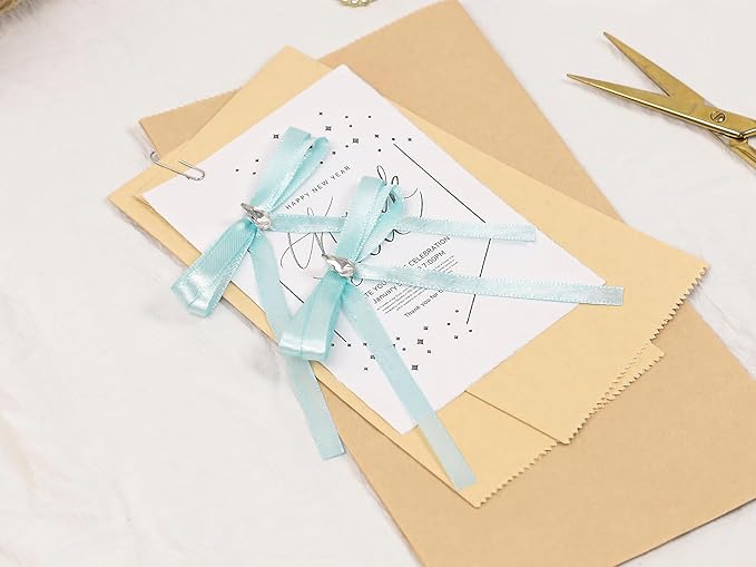 Light Blue Satin Ribbon 1/4 inch X Continuous 100 Yards, Single Face Polyester - Image 7