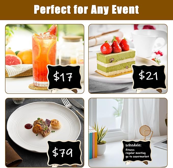 10PCS Mini Chalkboard Signs, Framed Small Chalk Board Food Labels - Image 5