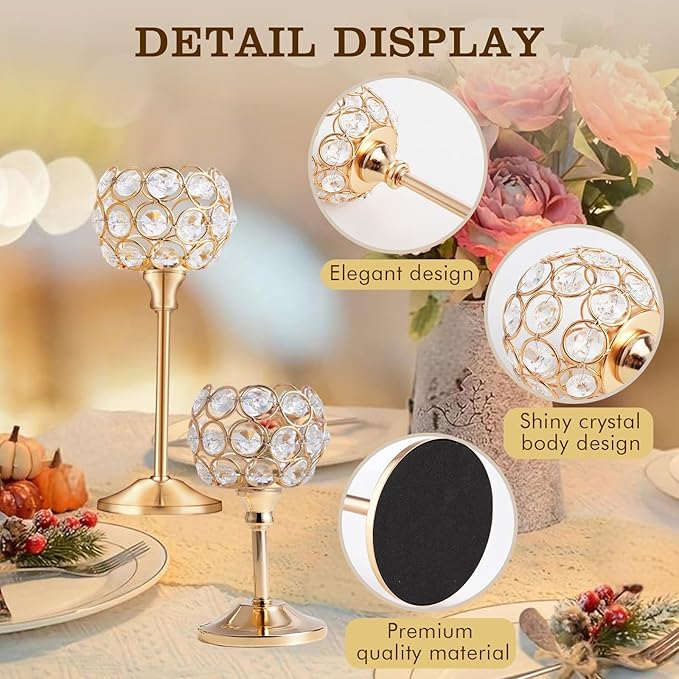 Crystal Candle Holders Set of 16 - Image 4