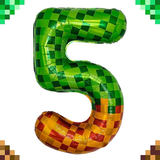 Pixel & TNT Theme 40in Giant Number Balloons by Unknown