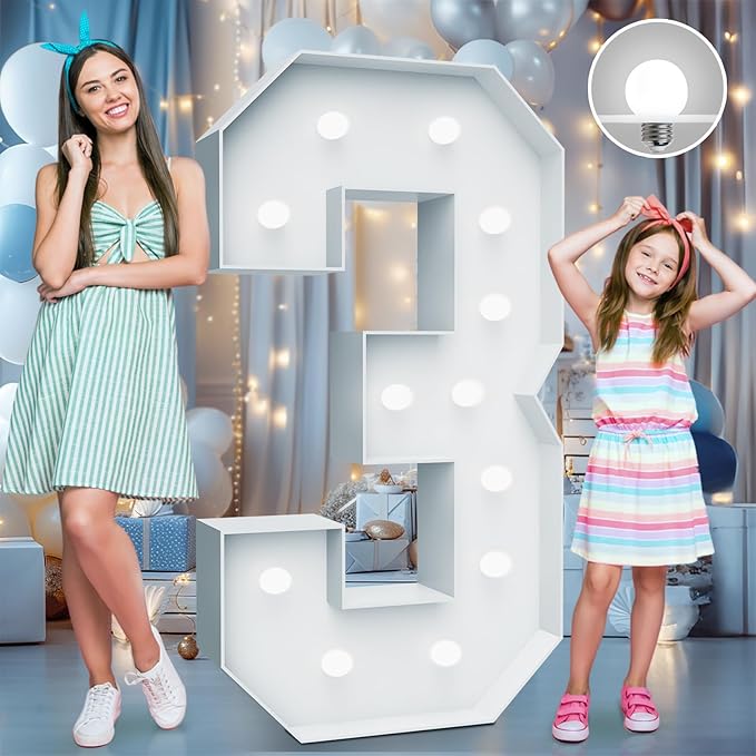 4FT Marquee Light Up Numbers by Teebloom