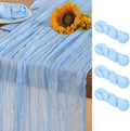 Baby Blue Cheesecloth Table Runner 4 Pack Fall Table Runners Boho Gauze 120 by DeZerlor