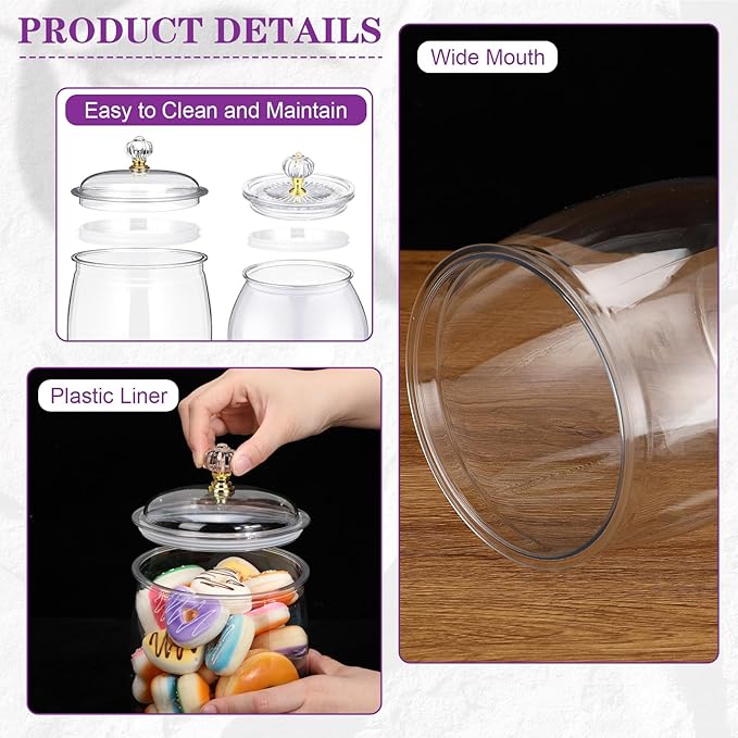 Nuogo 6 Pcs Plastic Candy and Cookie Jar - Image 4